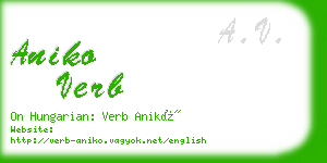 aniko verb business card